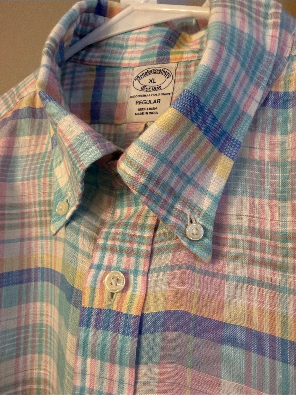 Brooks Brothers Pastel Plaid Button-Down Shirt - Blue, Pink, Yellow, Green